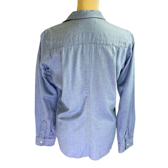 Frank & Eileen Barry Tailored Button-Front Shirt in Blue Herringbone - Picture 3 of 12